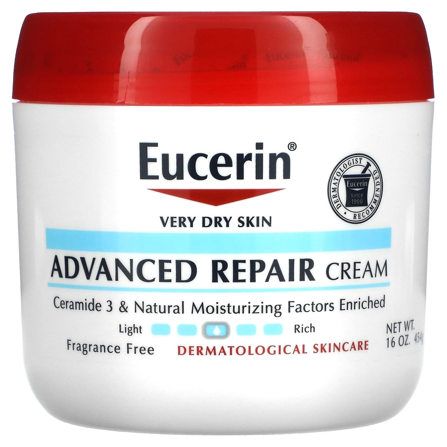 Eucerin Advanced Repair Cream for Dry Skin, Fragrance Free, 16oz - Image 1