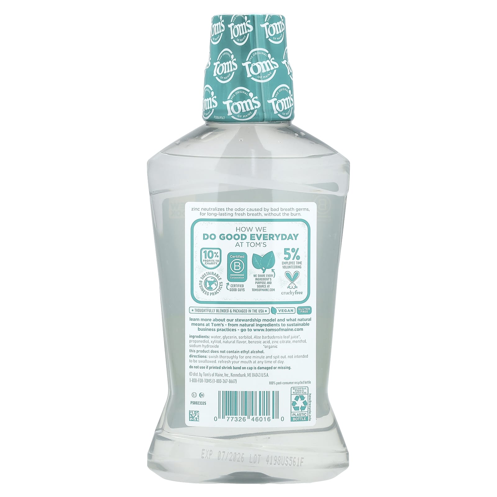 Tom's of Maine, Wicked Fresh!®, Mouthwash, Alcohol-Free, Fluoride-Free, Cool Mountain Mint, 16 fl oz (473 ml) - Image 2