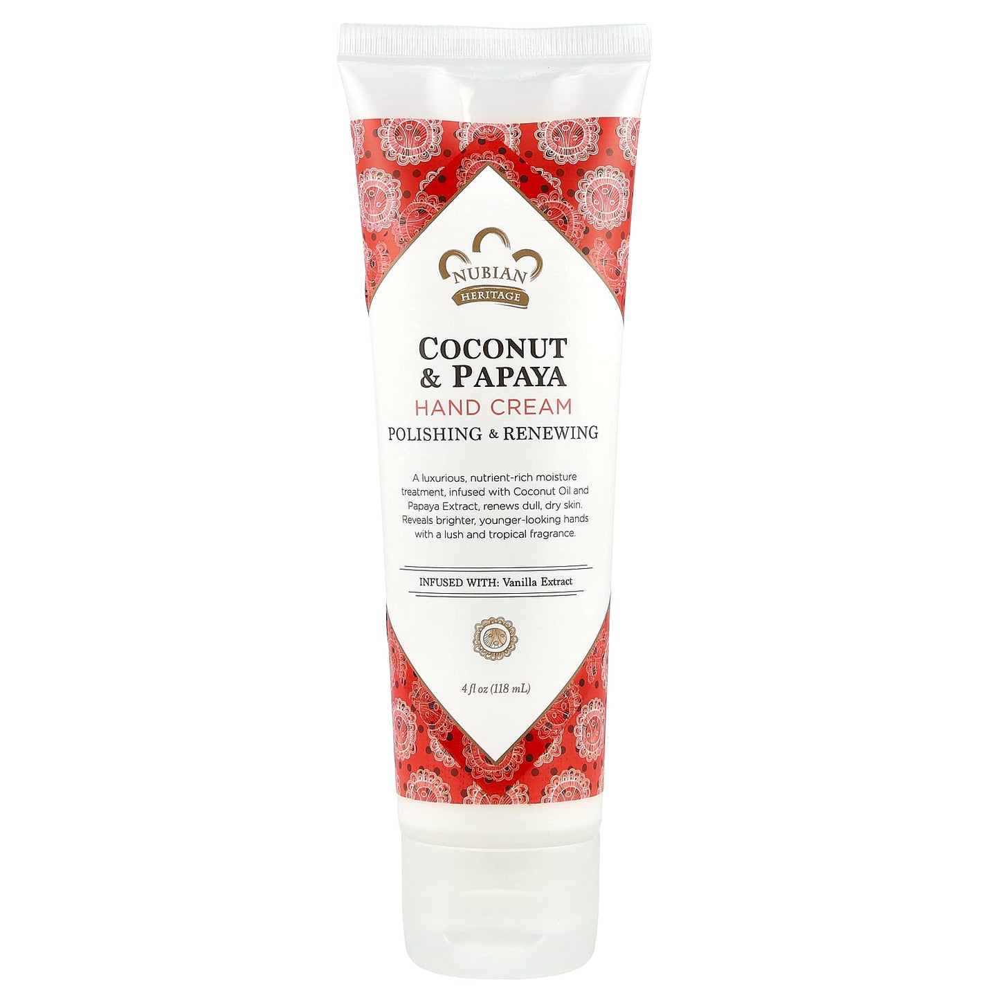 Nubian Heritage, Hand Cream, Coconut & Papaya, 4 fl oz (118 ml) - Image 1
