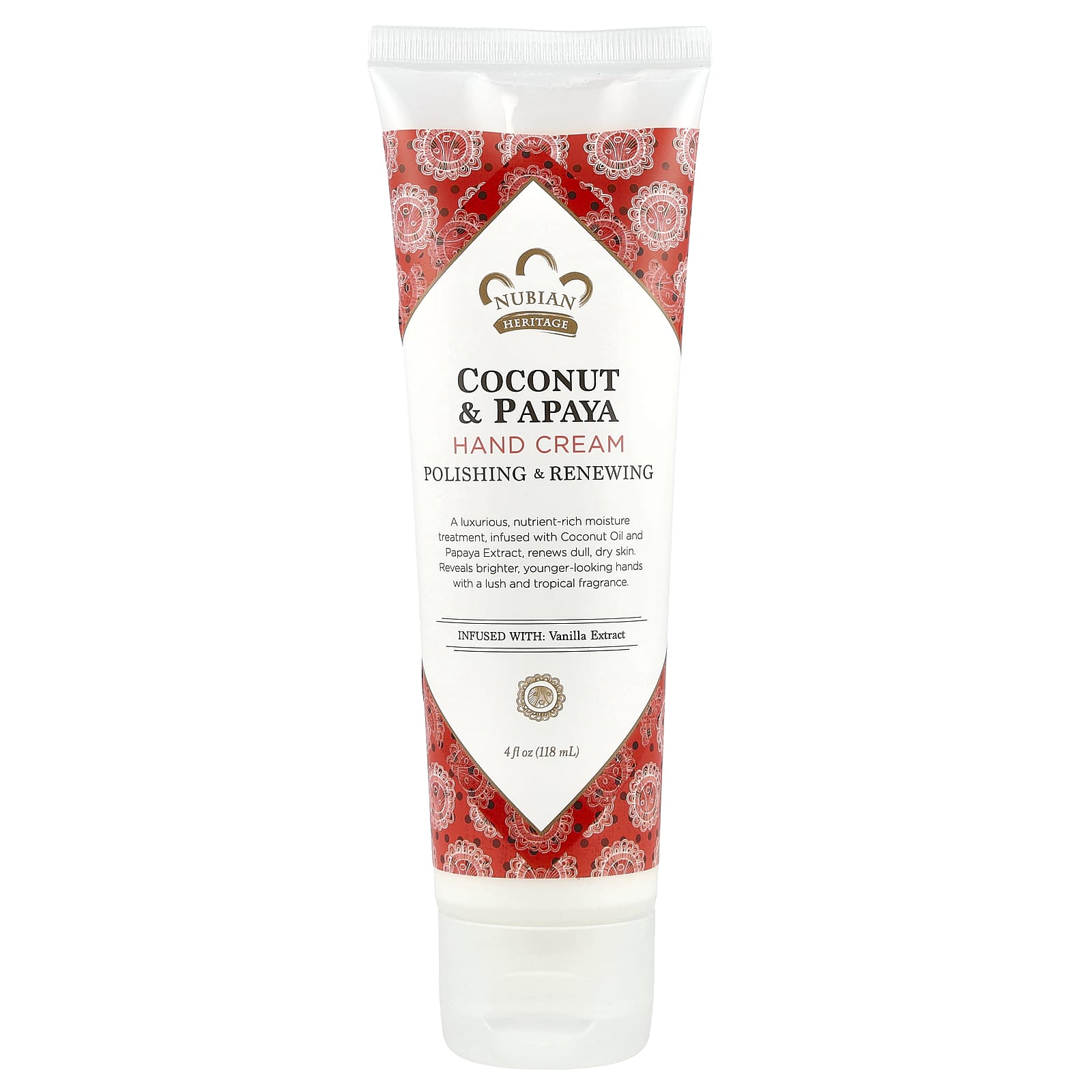 Nubian Heritage, Hand Cream, Coconut & Papaya, 4 fl oz (118 ml) - Image 1