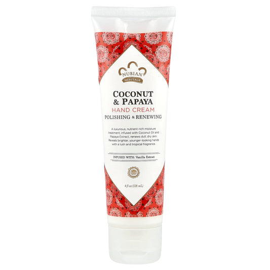 Nubian Heritage, Hand Cream, Coconut & Papaya, 4 fl oz (118 ml) - Image 1