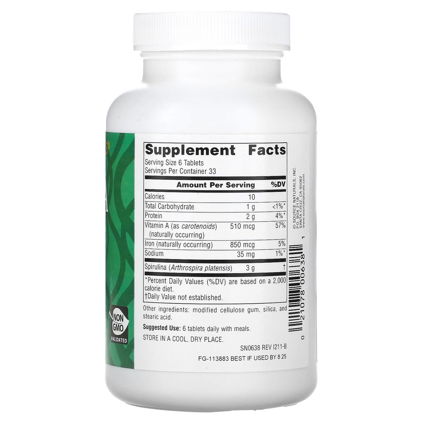 Source Naturals, Spirulina, 200 Tablets