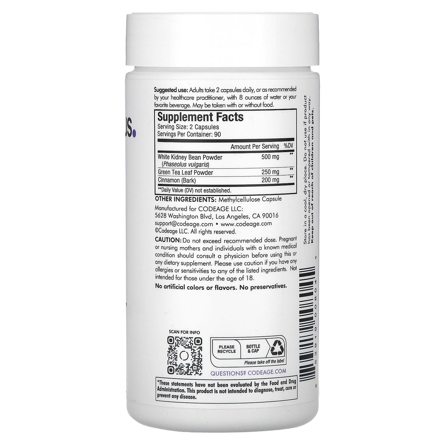 Keto Carb Support Supplement by CodeAge - 180 Capsules - Image 2