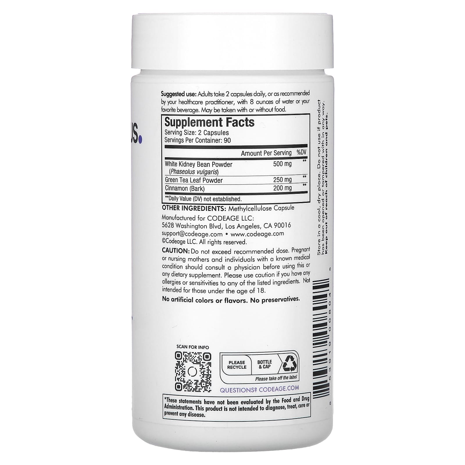 Keto Carb Support Supplement by CodeAge - 180 Capsules - Image 2