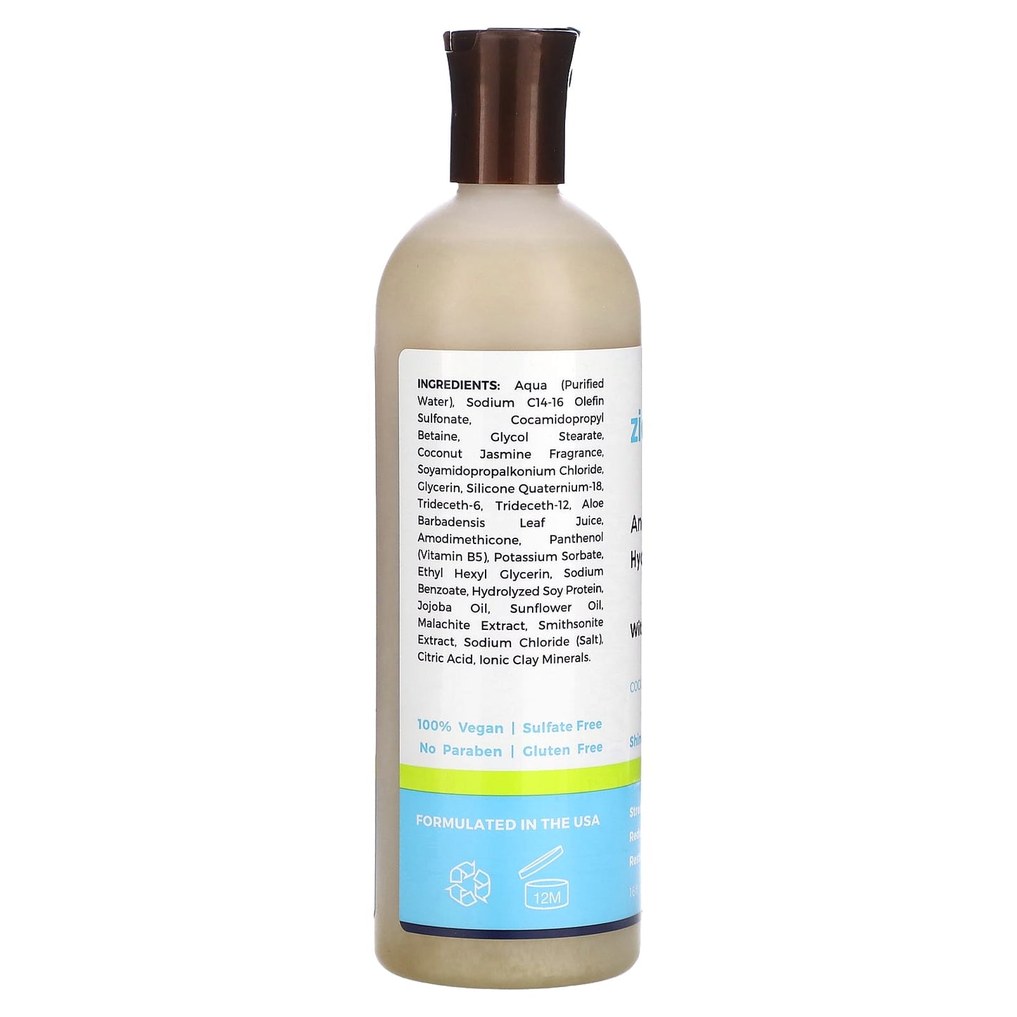Zion Health, Ancient Minerals, Hydrating Shampoo With Argan Oil, Coconut Jasmine, 16 fl oz (473 ml) - Image 2