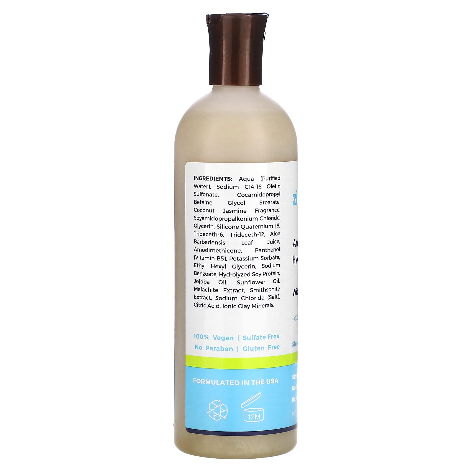 Zion Health, Ancient Minerals, Hydrating Shampoo With Argan Oil, Coconut Jasmine, 16 fl oz (473 ml) - Image 2