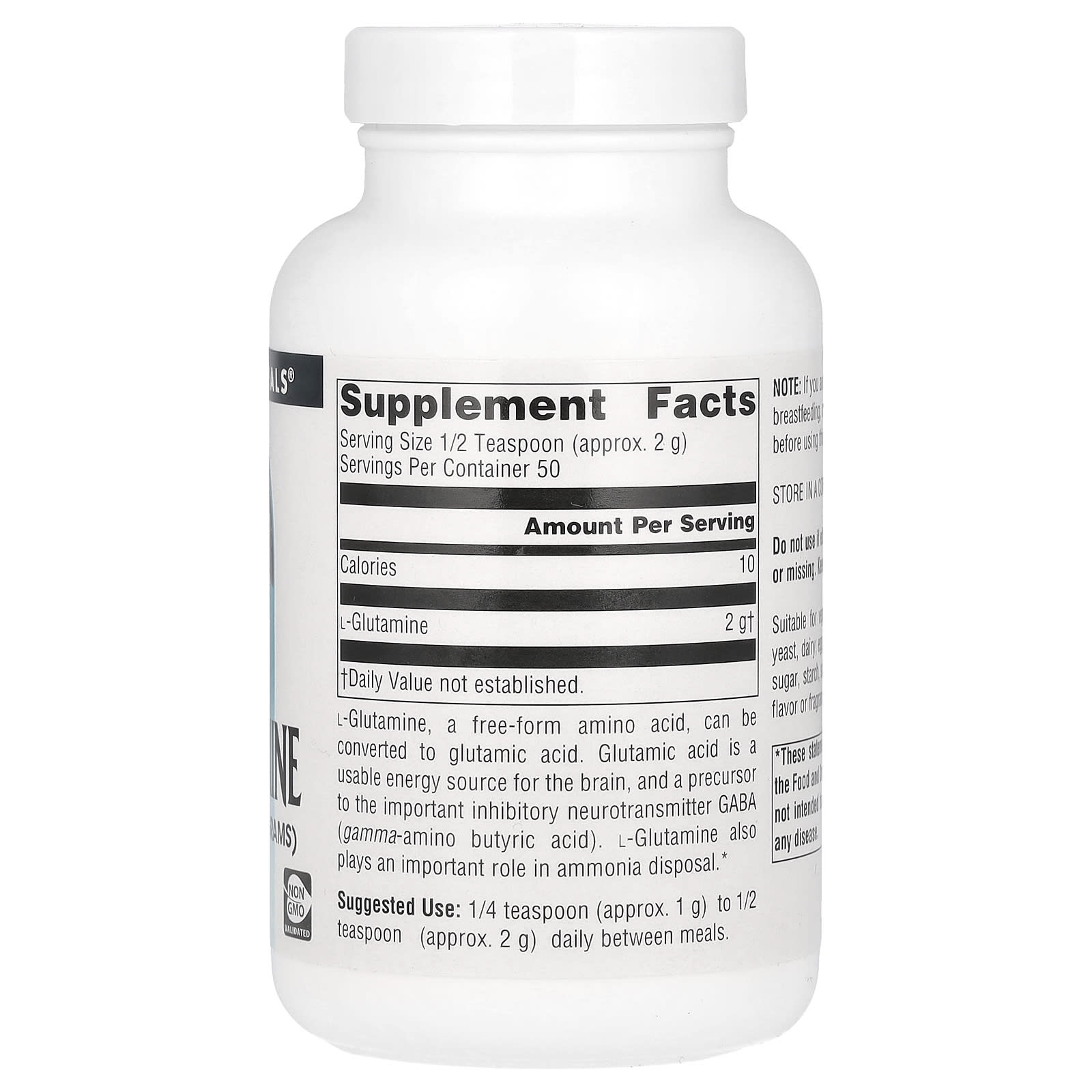Source Naturals, L-Glutamine Powder, 3.53 oz (100 g) - Image 2