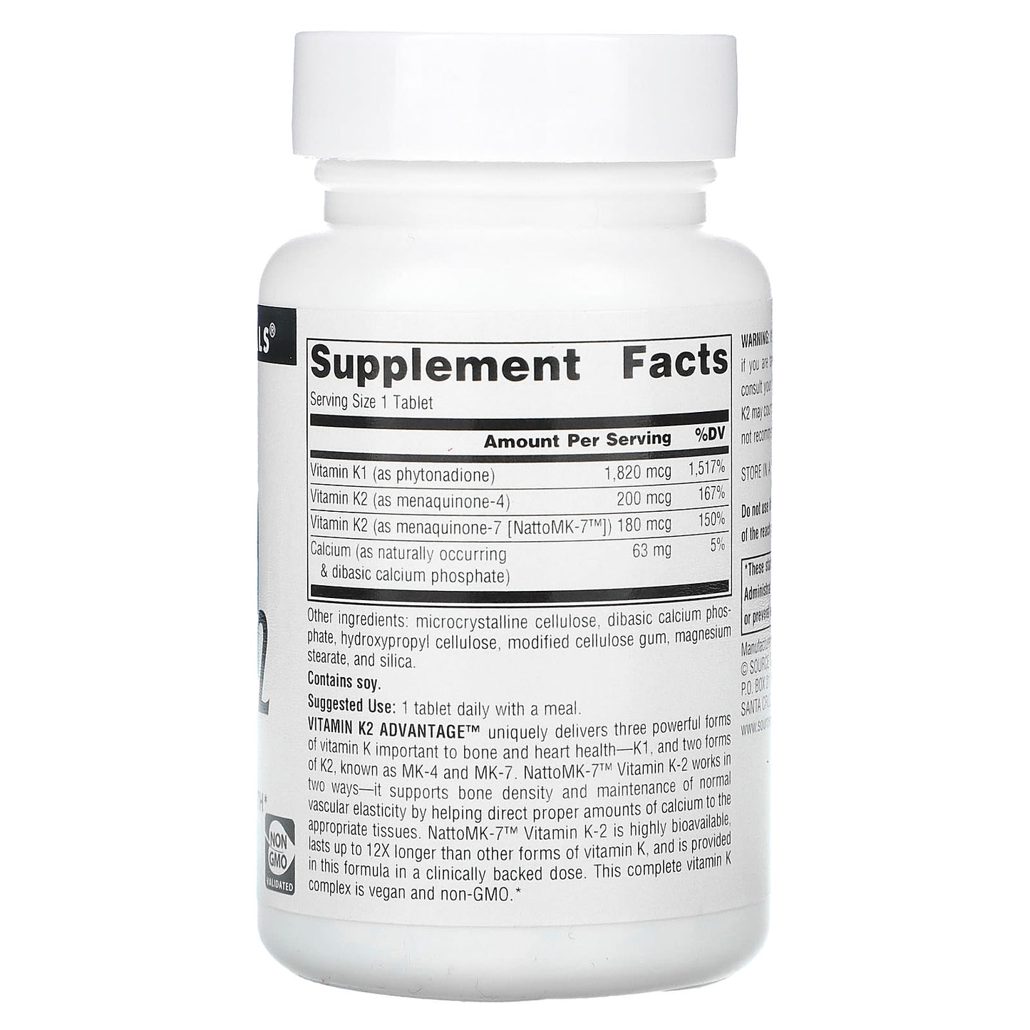 Source Naturals, Vitamin K2 Advantage, 2,200 mcg, 120 Tablets - Image 2