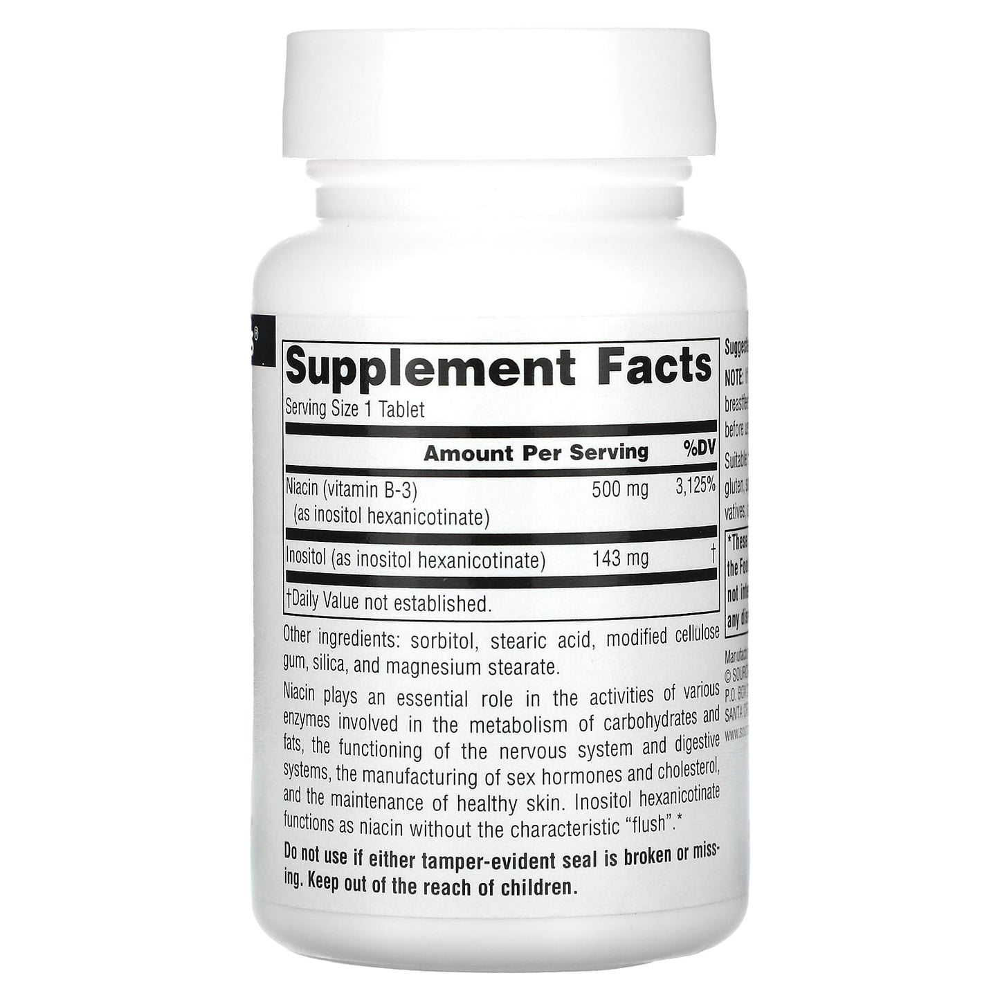 Source Naturals, No-Flush Niacin, 500 mg, 60 Tablets - Image 2
