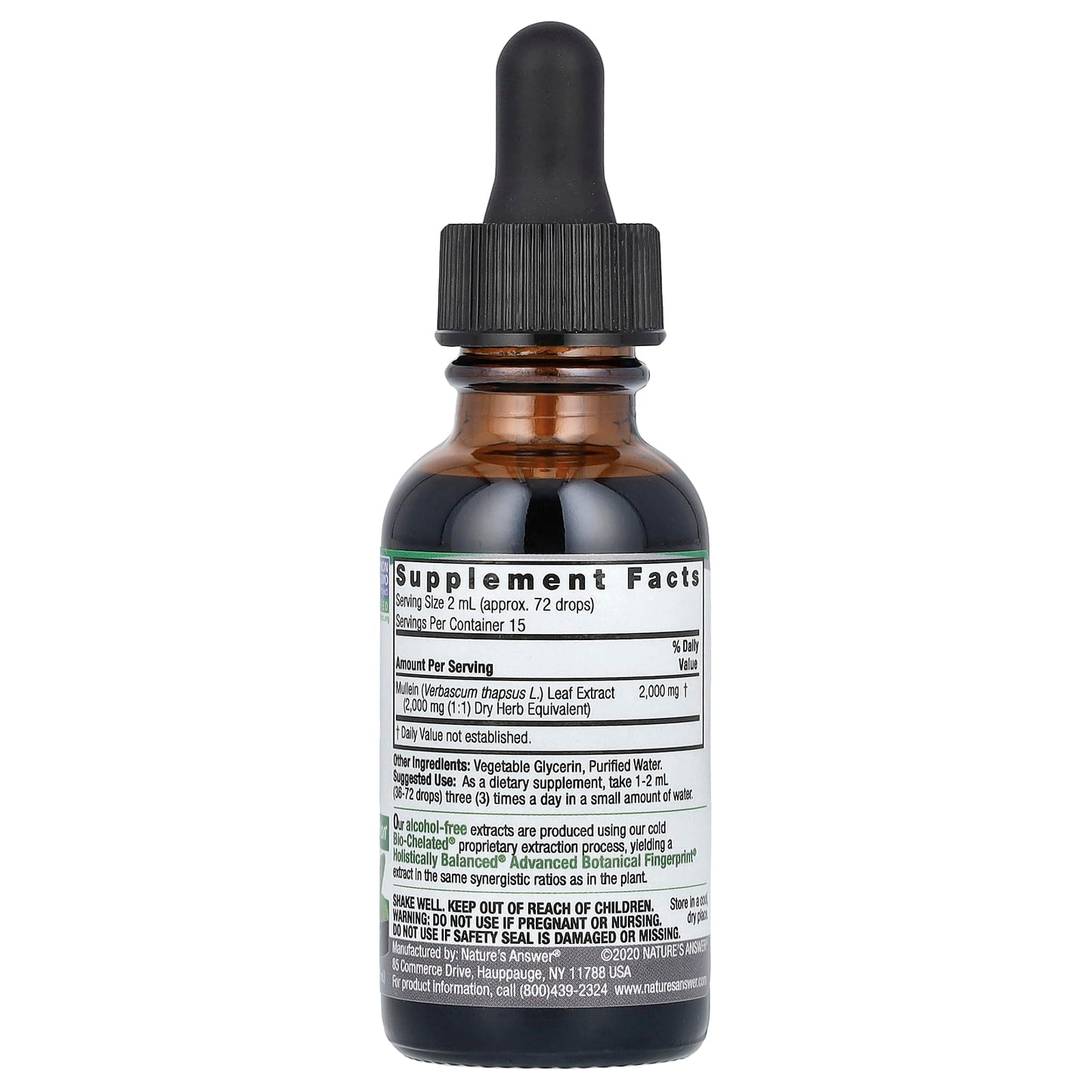 Nature's Answer, Mullein Leaf, Fluid Extract, Alcohol-Free , 2,000 mg, 1 fl oz (30 ml) - Image 2