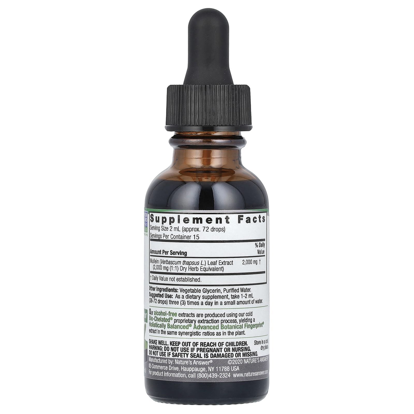 Nature's Answer, Mullein Leaf, Fluid Extract, Alcohol-Free , 2,000 mg, 1 fl oz (30 ml) - Image 2