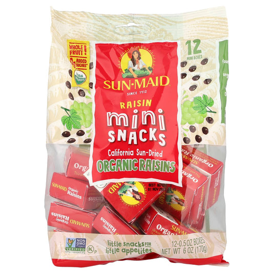 Sun-Maid, Raisin Mini-Snacks, 12 Boxes, 0.5 oz Each - Image 1