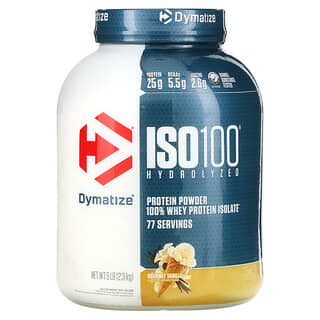 Dymatize ISO100 Hydrolyzed Whey Protein Isolate, 25g, Gourmet Vanilla, 5lb