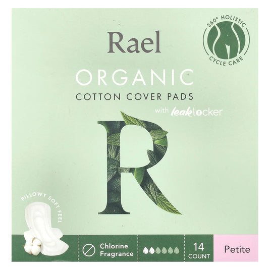 Rael, Organic Cotton Cover Pads with Leak Locker, Petite, 14 Pads - Image 1