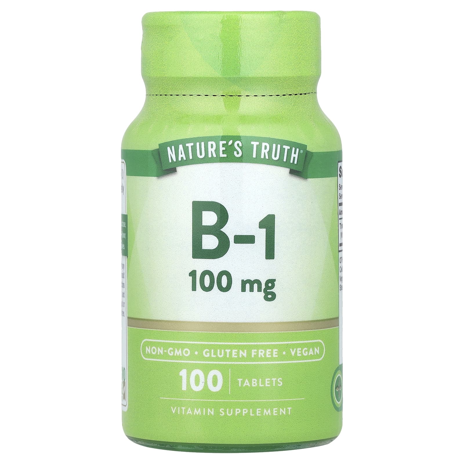 Nature's Truth, Vitamin B-1, 100 mg, 100 Tablets - Image 1