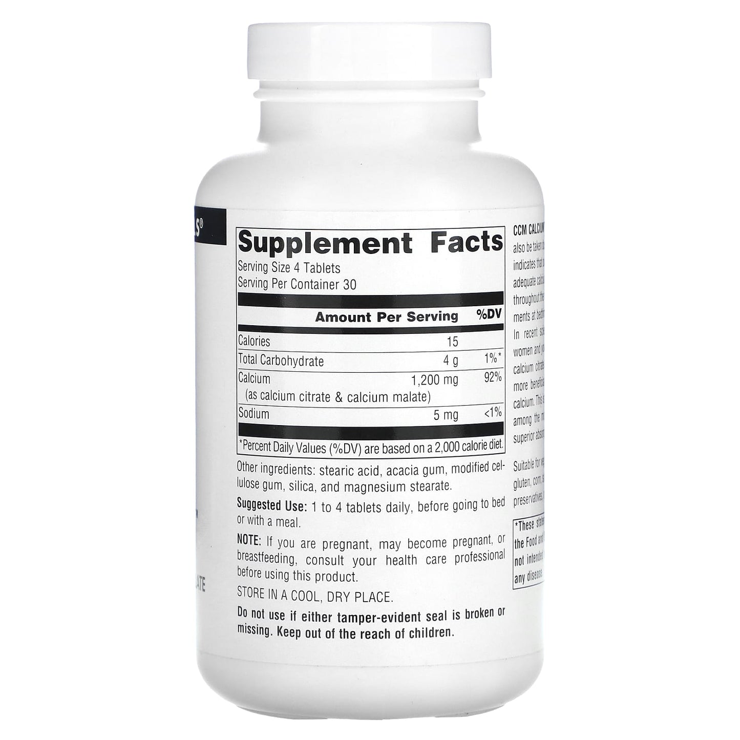Source Naturals, CCM Calcium, 300 mg, 120 Tablets - Image 2