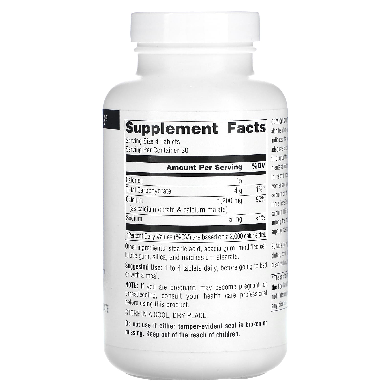 Source Naturals, CCM Calcium, 300 mg, 120 Tablets - Image 2