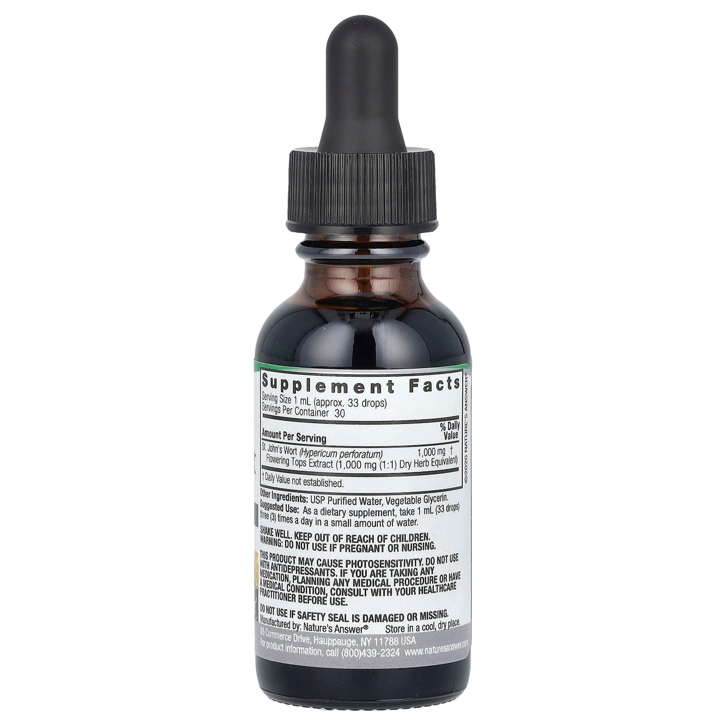 Nature's Answer, St. John's Wort Extract, Alcohol-Free, 1,000 mg, 1 fl oz (30 ml) - Image 2