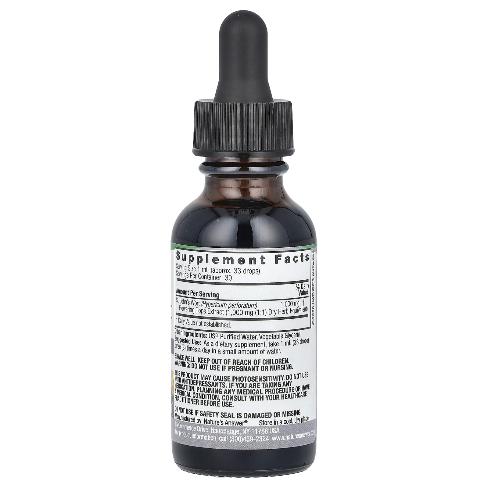 Nature's Answer, St. John's Wort Extract, Alcohol-Free, 1,000 mg, 1 fl oz (30 ml) - Image 2