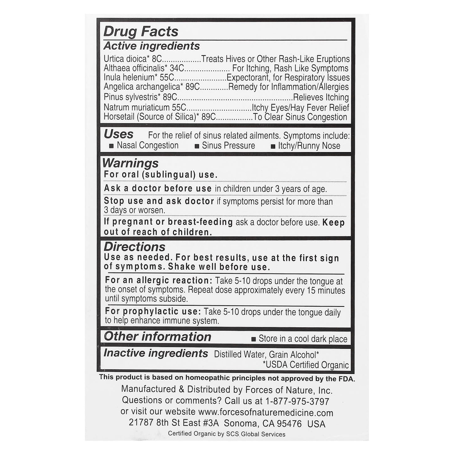 Forces of Nature - Allergy Relief Drops for Sinus Pressure & Congestion - Image 2