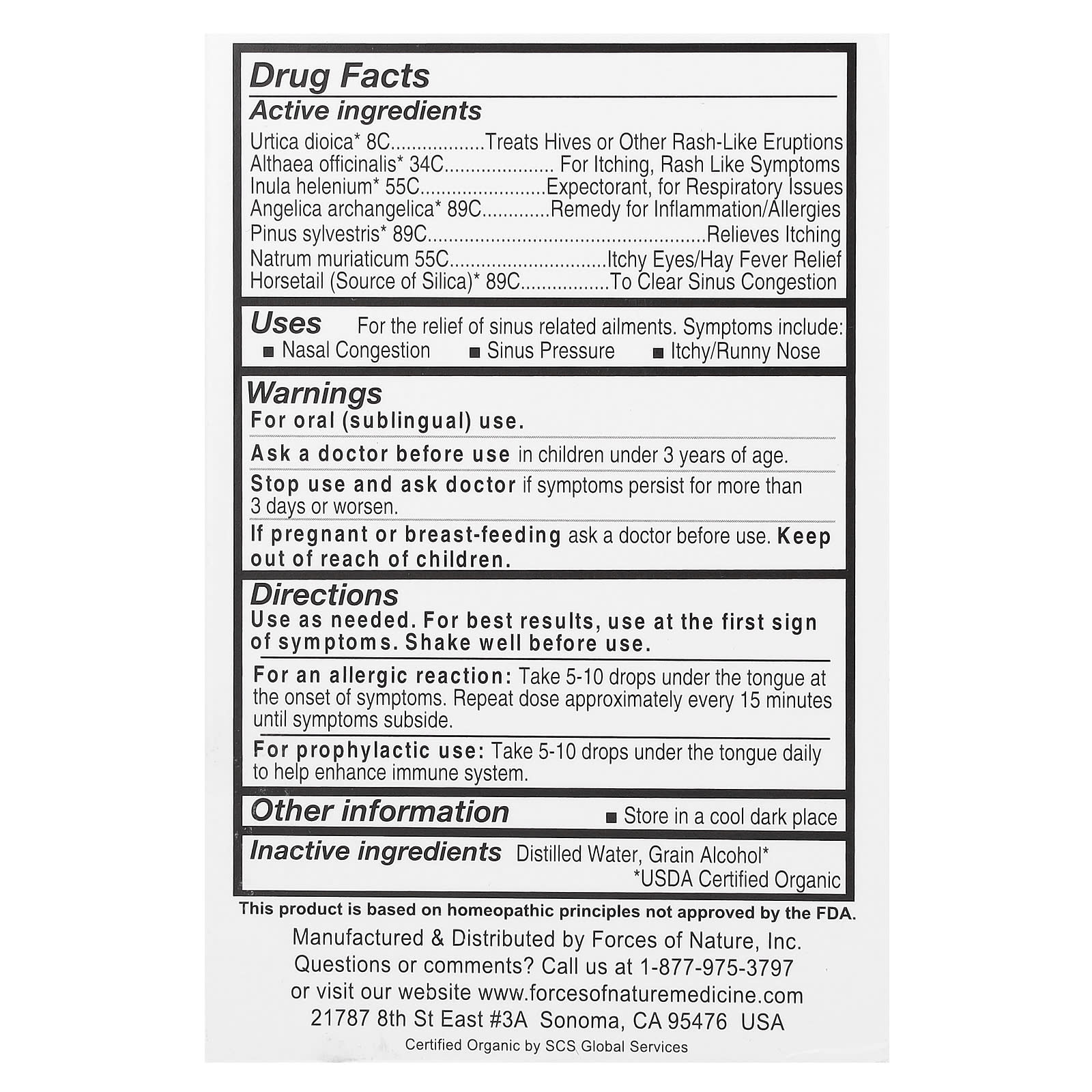 Forces of Nature - Allergy Relief Drops for Sinus Pressure & Congestion - Image 2