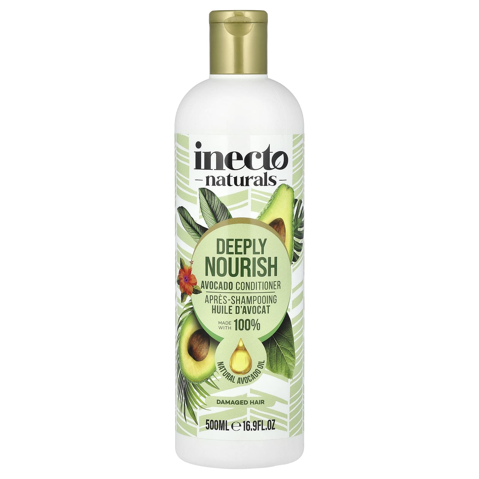 Nourish Damaged Hair with Inecto Avocado Conditioner 500ml - Image 1