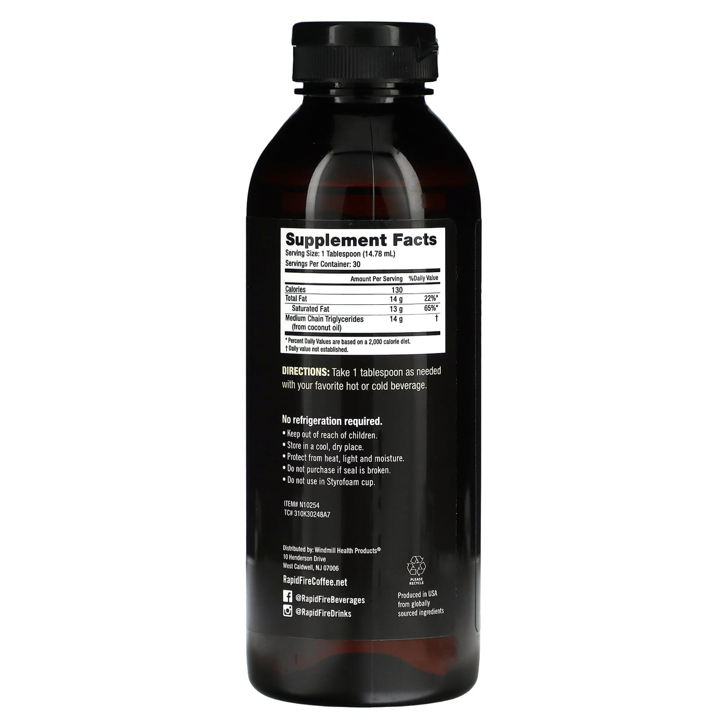 RAPIDFIRE, MCT Oil, 15 fl oz (443 ml) - Image 2
