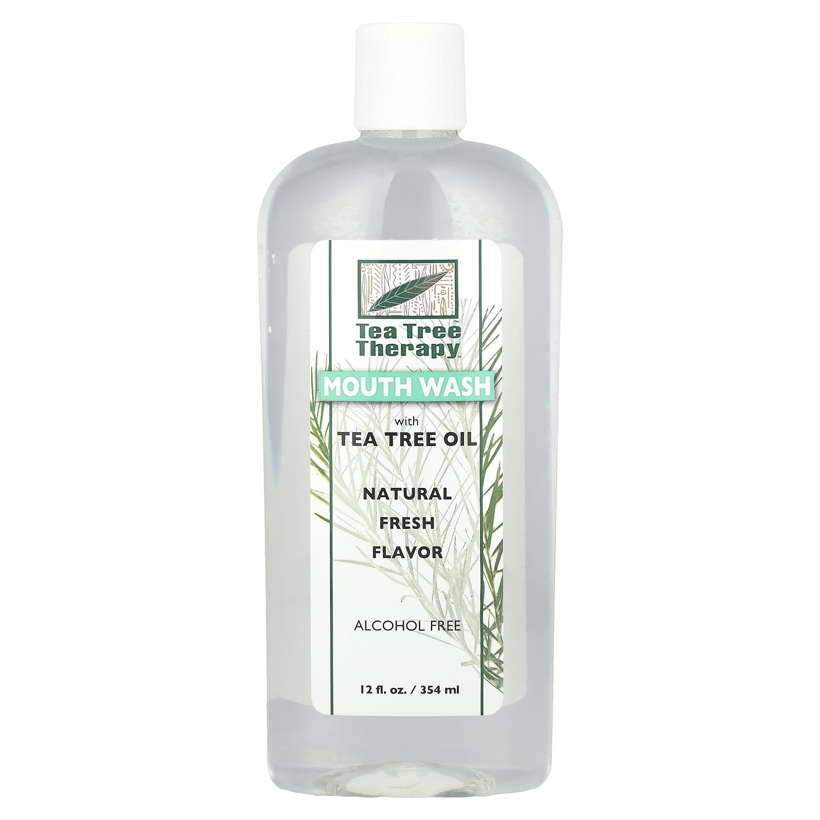 Tea Tree Therapy, Mouthwash with Tea Tree Oil, Alcohol Free, Natural Fresh, 12 fl oz (354 ml) - Image 1