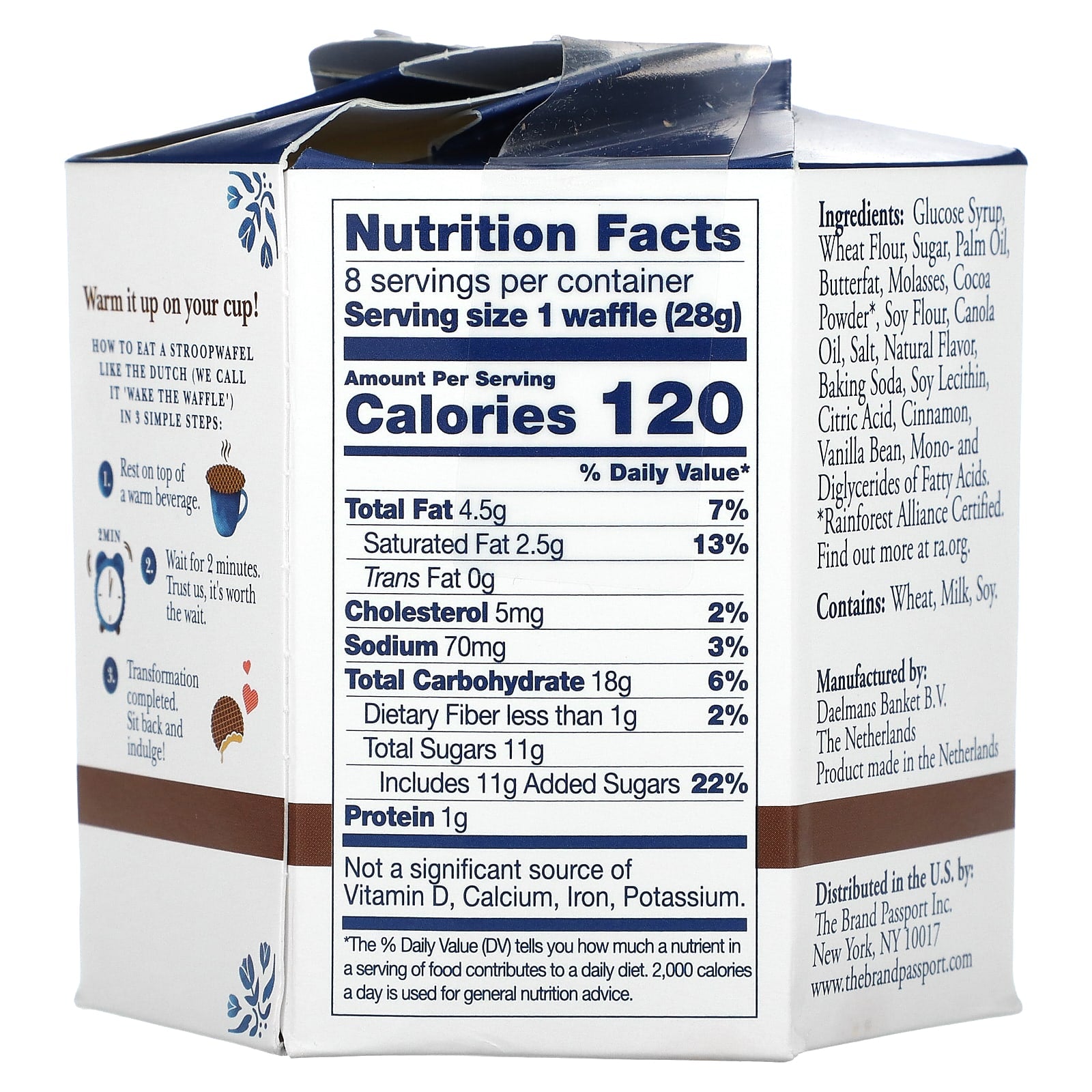 Authentic Dutch Chocolate Stroopwafels by Daelmans - 8 Waffles, 7.9 oz (224g) - Image 2