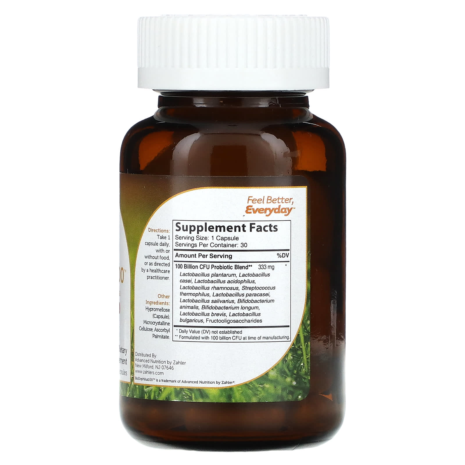 Zahler, BioDophilus100, Advanced Probiotic Formula, 100 Billion CFUs, 30 Capsules - Image 2