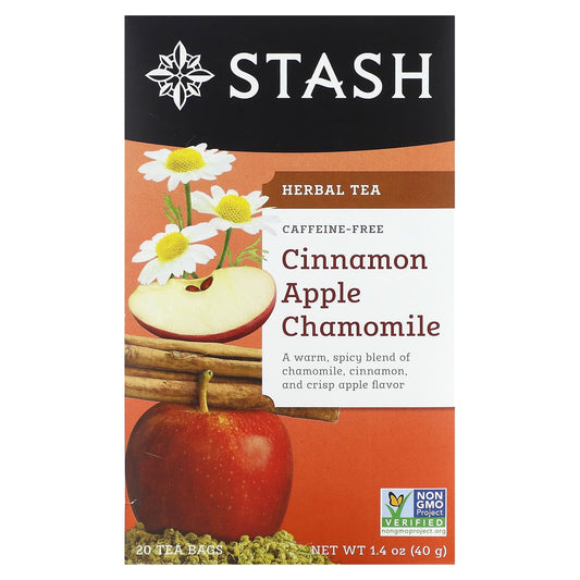 Stash Tea, Herbal Tea, Cinnamon Apple Chamomile, Caffeine Free, 20 Tea Bags, 1.4 oz (40 g) - Image 1