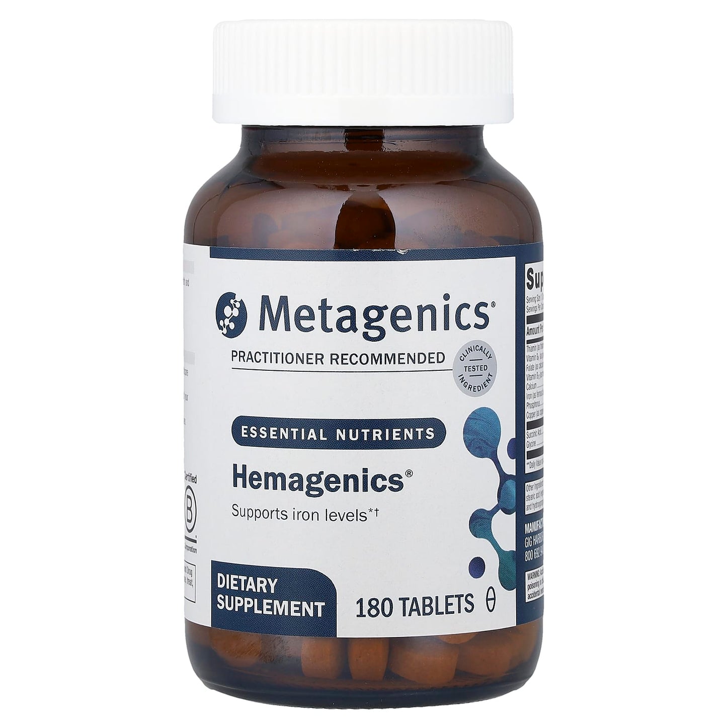 Metagenics, Hemagenics®, 180 Tablets - Image 1