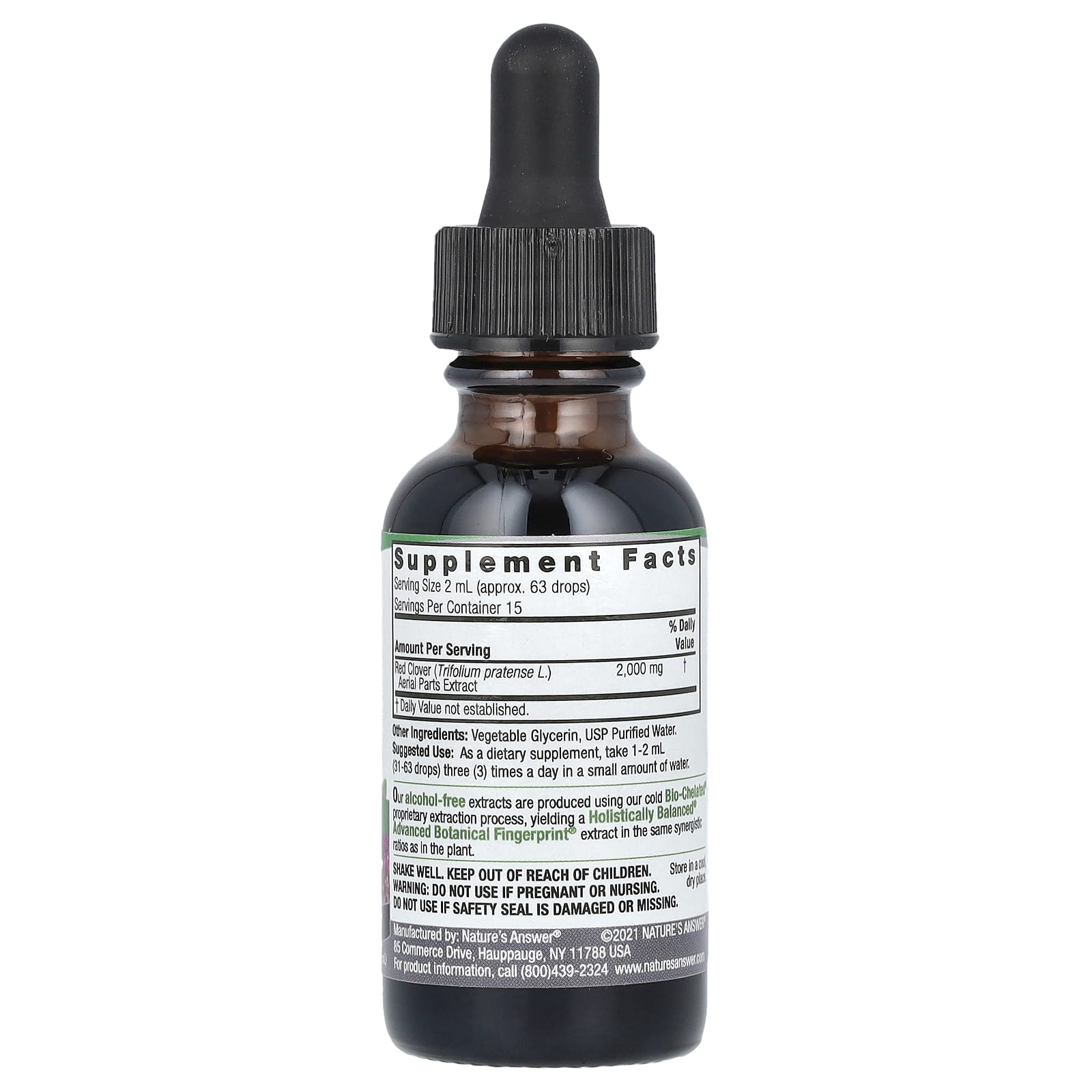 Nature's Answer, Red Clover Aerial Parts, Fluid Extract, Alcohol-Free, 2,000 mg, 1 fl oz (30 ml) - Image 2