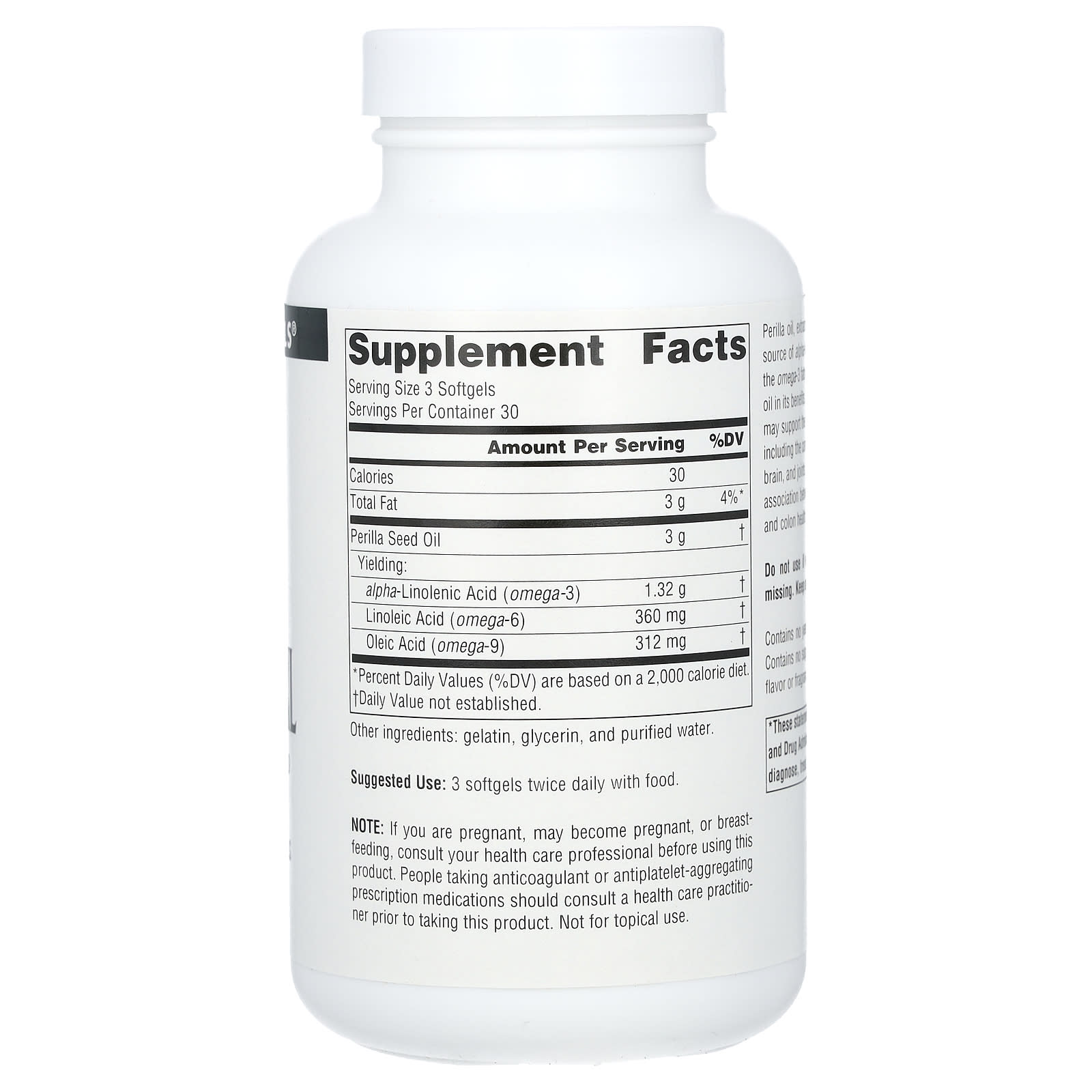 Source Naturals, Perilla Oil, 1,000 mg, 90 Softgels (333 mg per Softgel) - Image 2