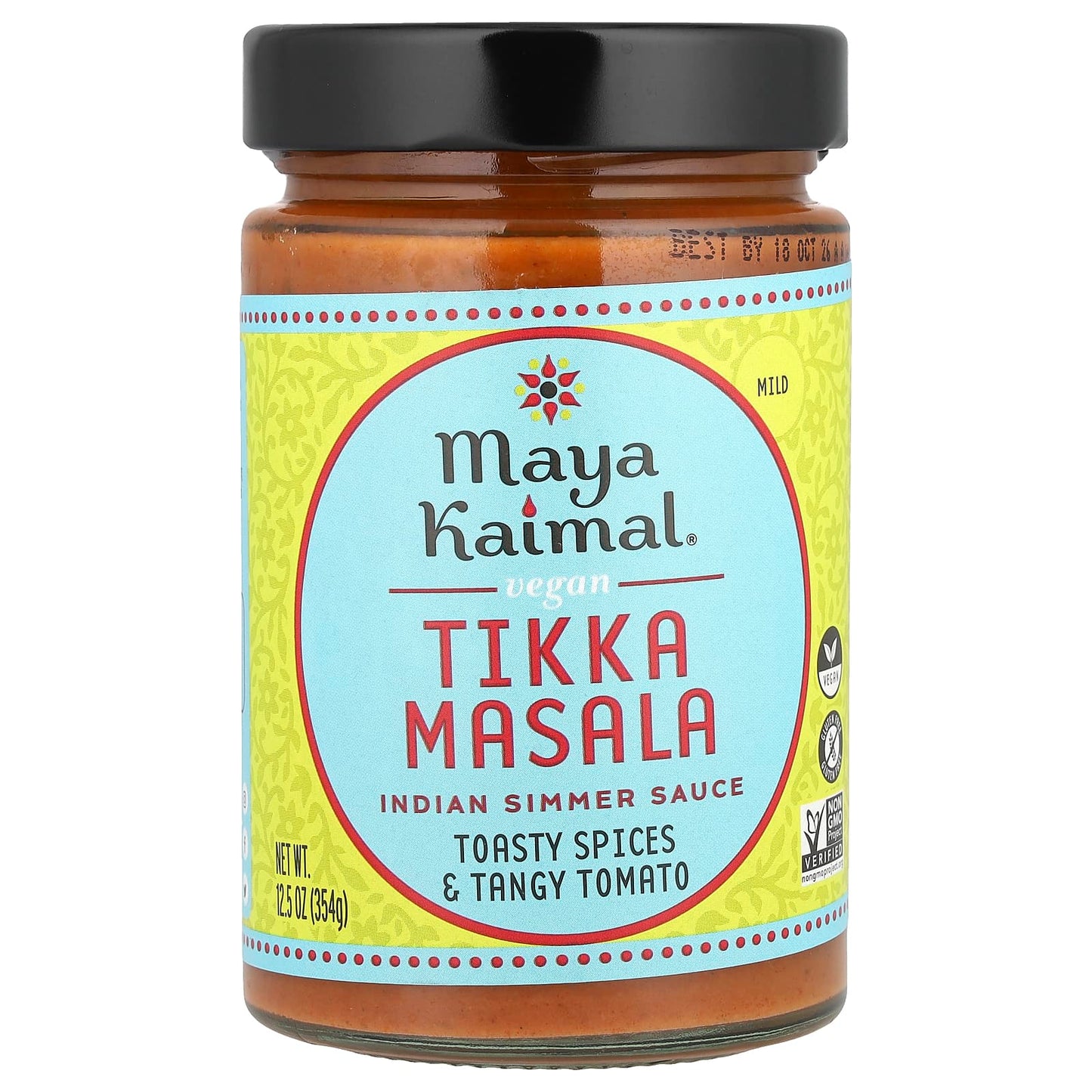 Maya Kaimal, Vegan Tikka Masala, Indian Simmer Sauce, Mild, Toasty Spices & Tangy Tomato, 12.5 oz (354 g) - Image 1