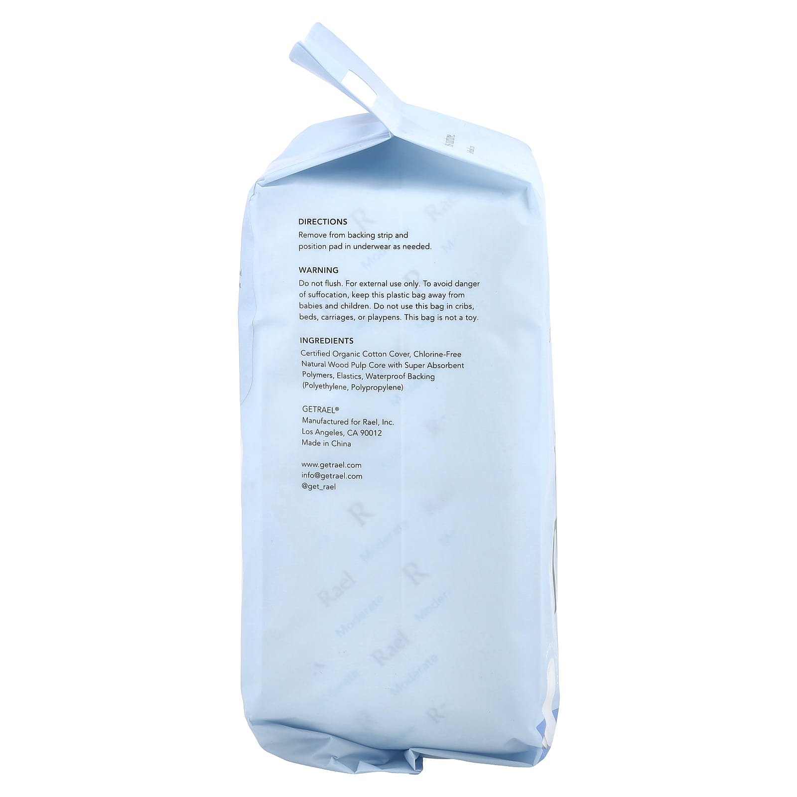 Rael, Organic Cotton Cover Pads, For Bladder Leaks, Moderate, 30 Count - Image 2