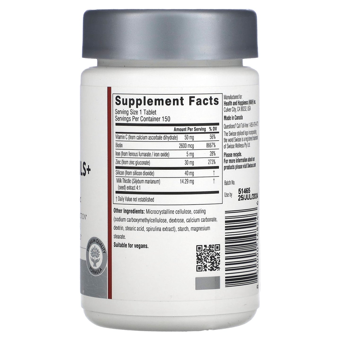 Swisse, Beauty, Hair Skin Nails+, 150 Tablets - Image 2