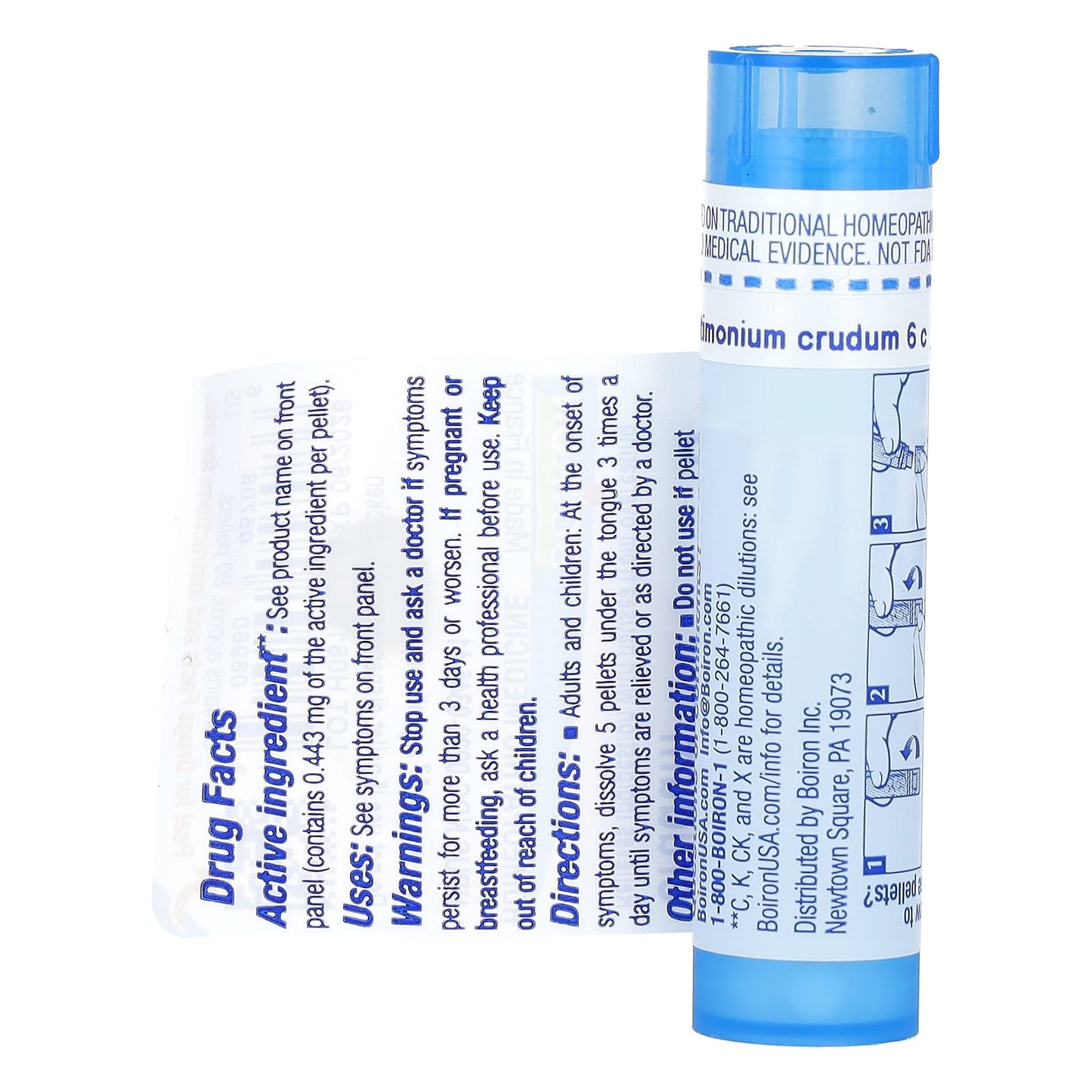 Natural Indigestion Relief with Boiron Antimonium Crudum 6C Pellets - Image 2