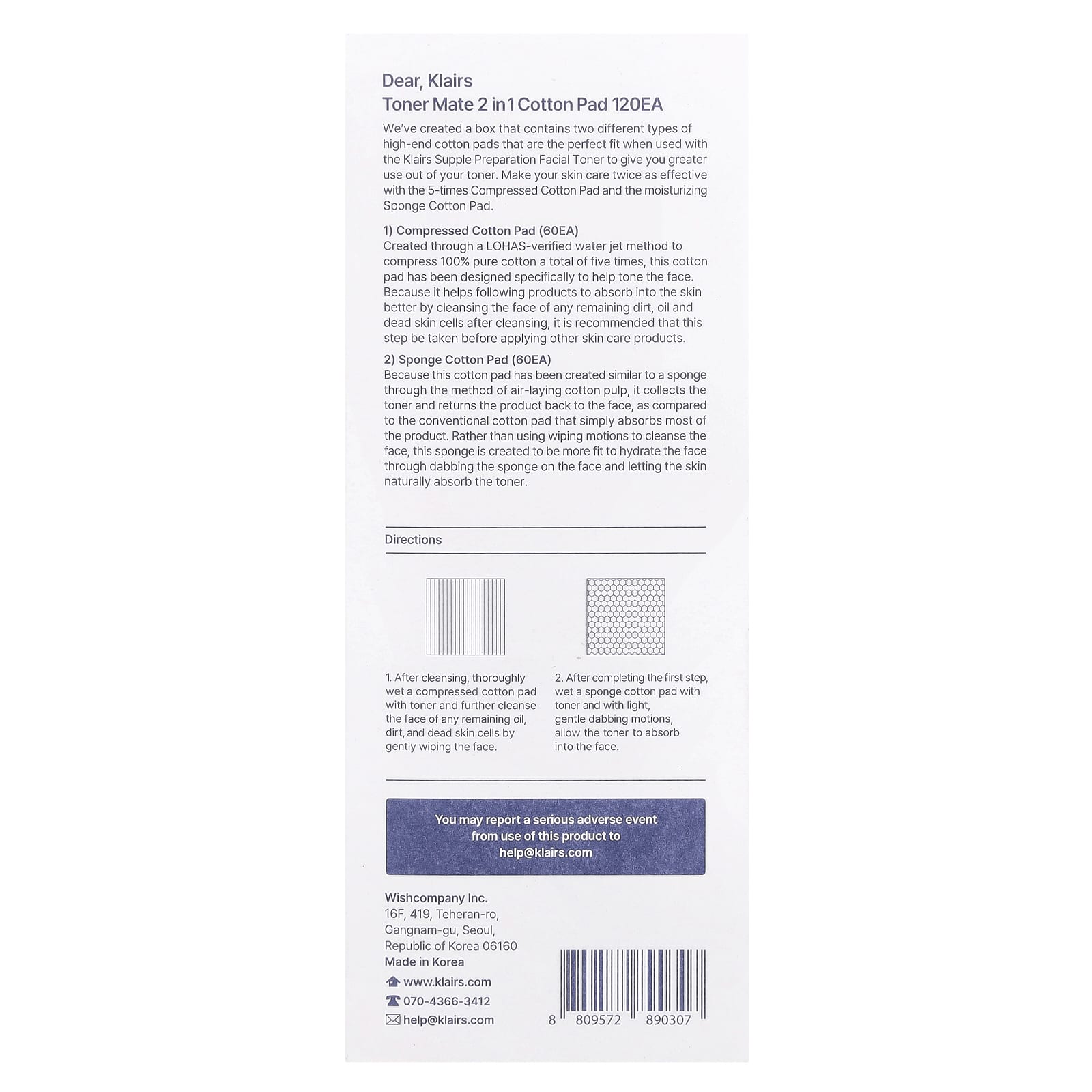 2-in-1 Klairs Toner Mate with Compressed & Sponge Cotton Pads, 120 Count - Image 2