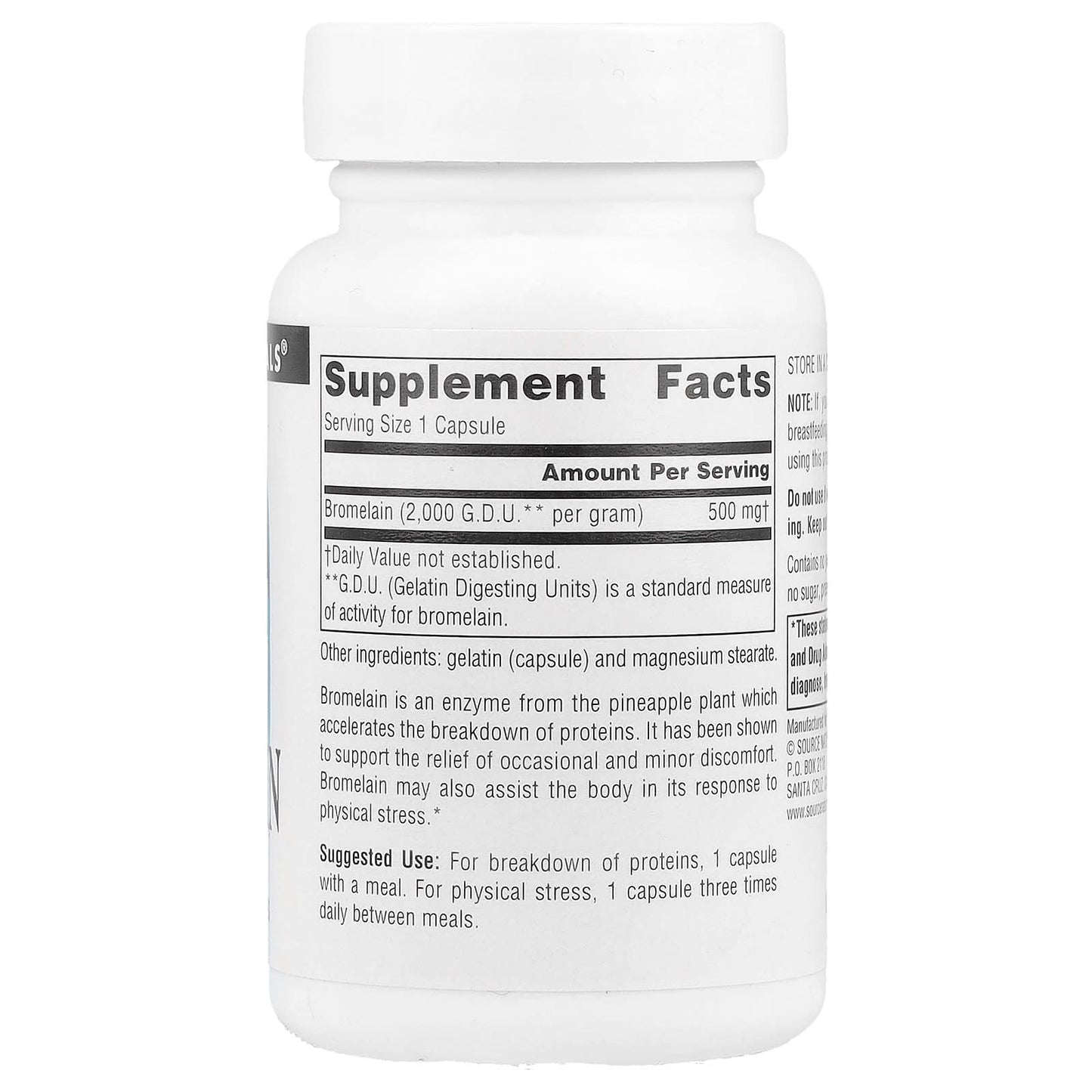 Source Naturals, Bromelain, 500 mg, 60 Capsules - Image 2