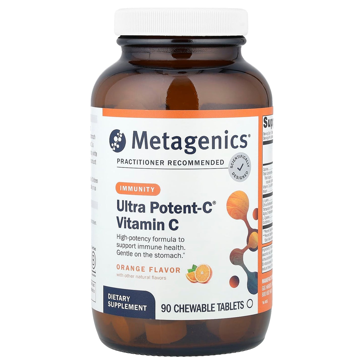 Metagenics, Ultra Potent-C® Vitamin C, Orange , 90 Chewable Tablets - Image 1