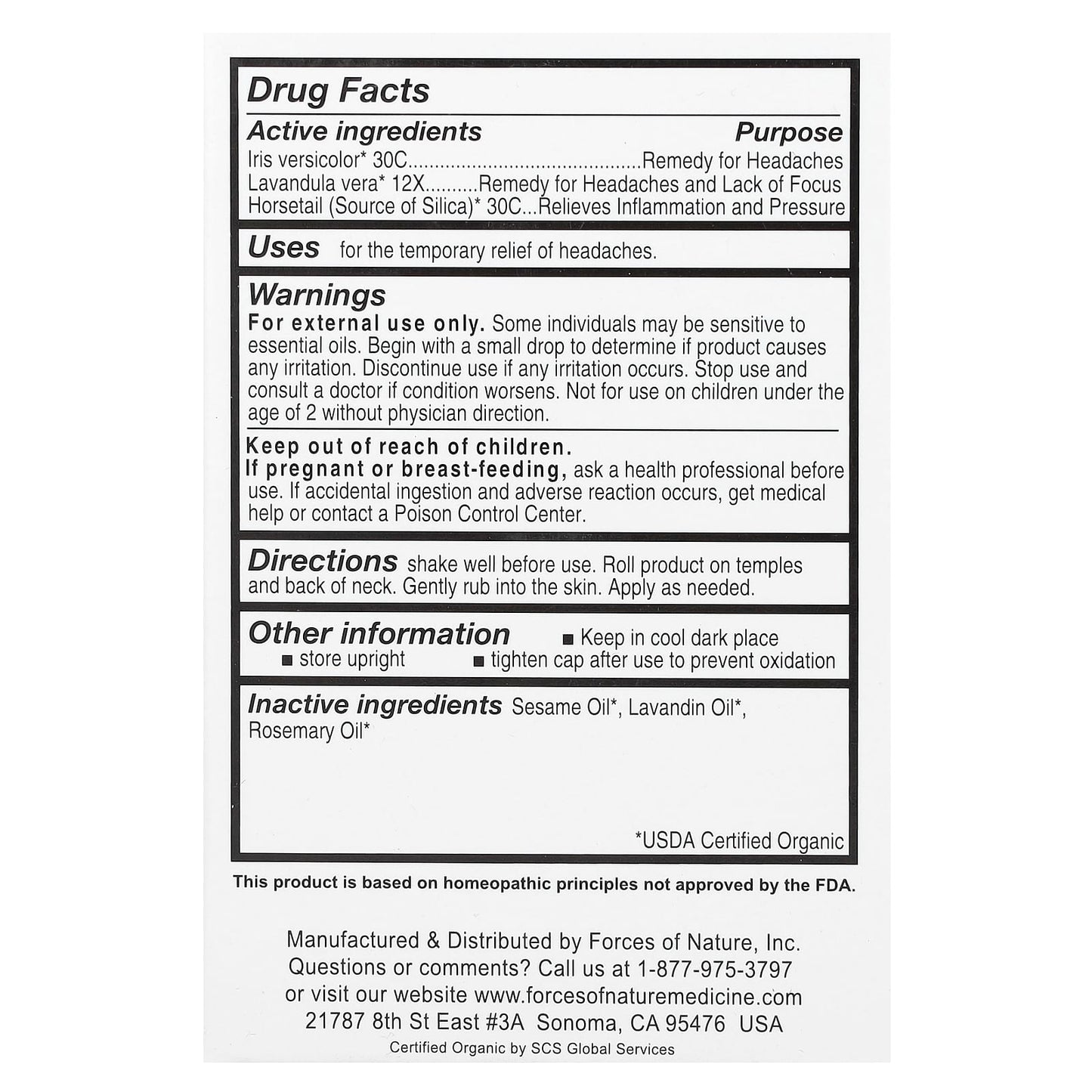 Natural Headache Relief with USDA Organic Forces of Nature Roll-On - Image 2
