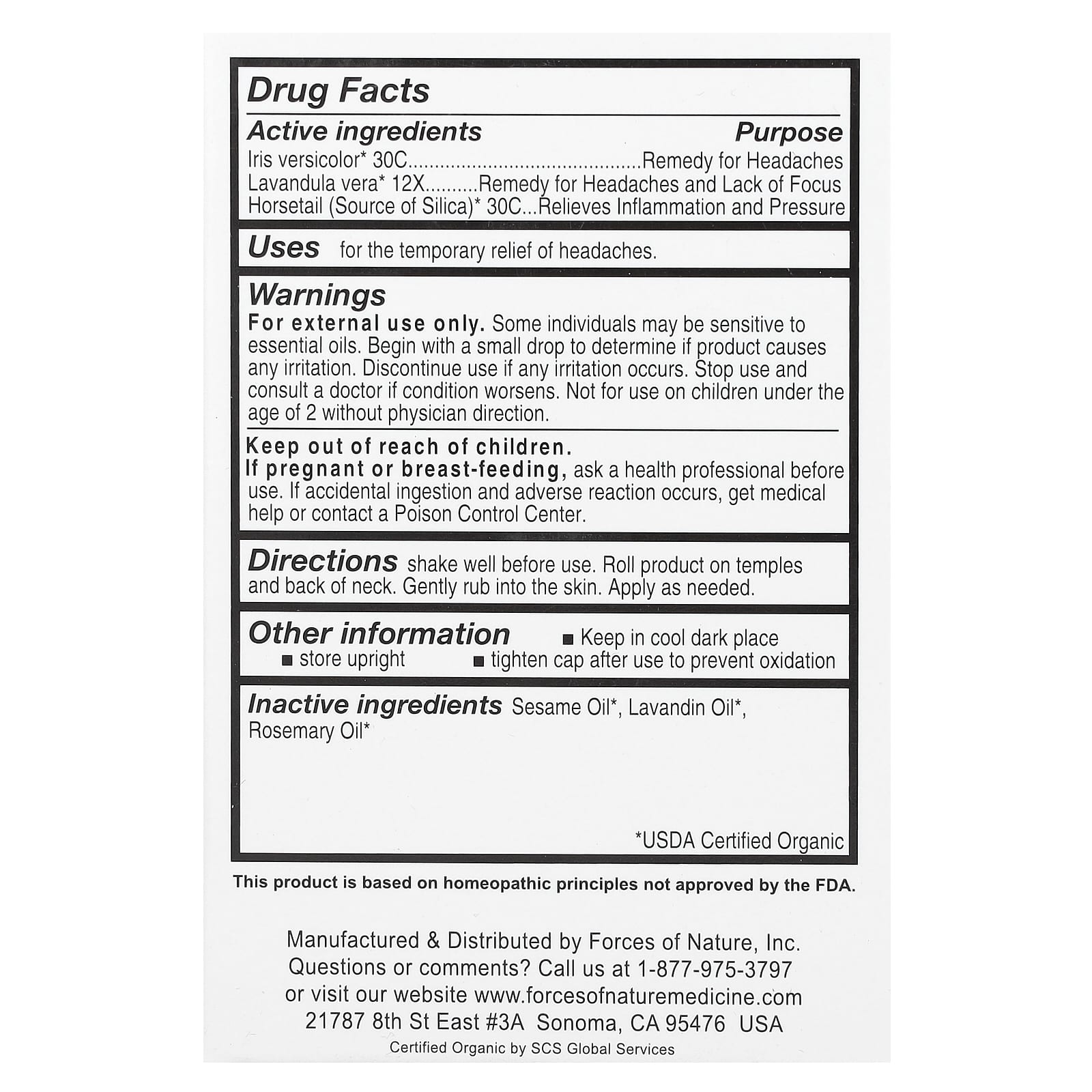 Natural Headache Relief with USDA Organic Forces of Nature Roll-On - Image 2