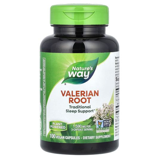 Nature's Way, Valerian Root, 1,590 mg, 100 Vegan Capsules (530 mg per Capsule) - Image 1