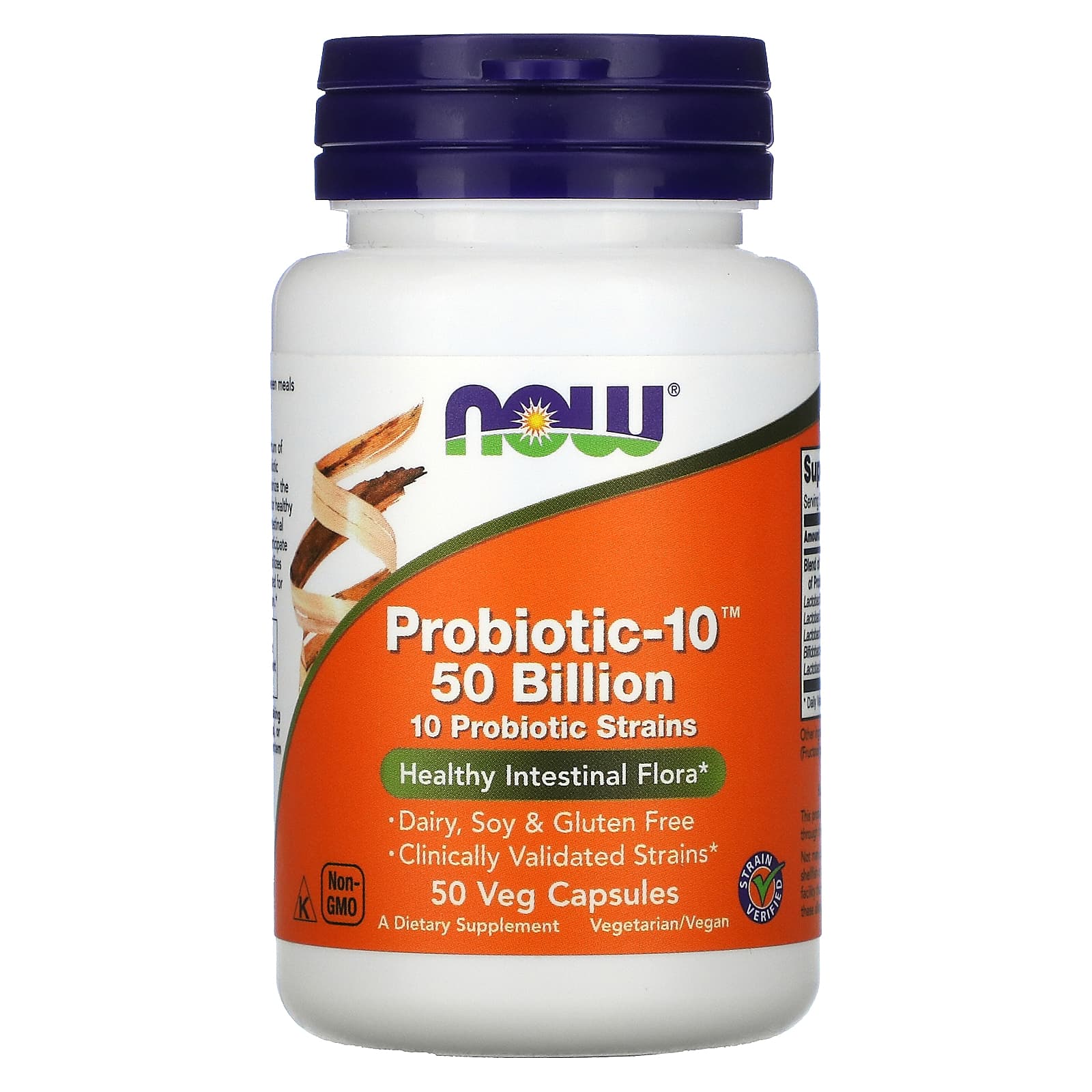 NOW Foods, Probiotic-10, 50 Billion, 50 Veg Capsules - Image 1