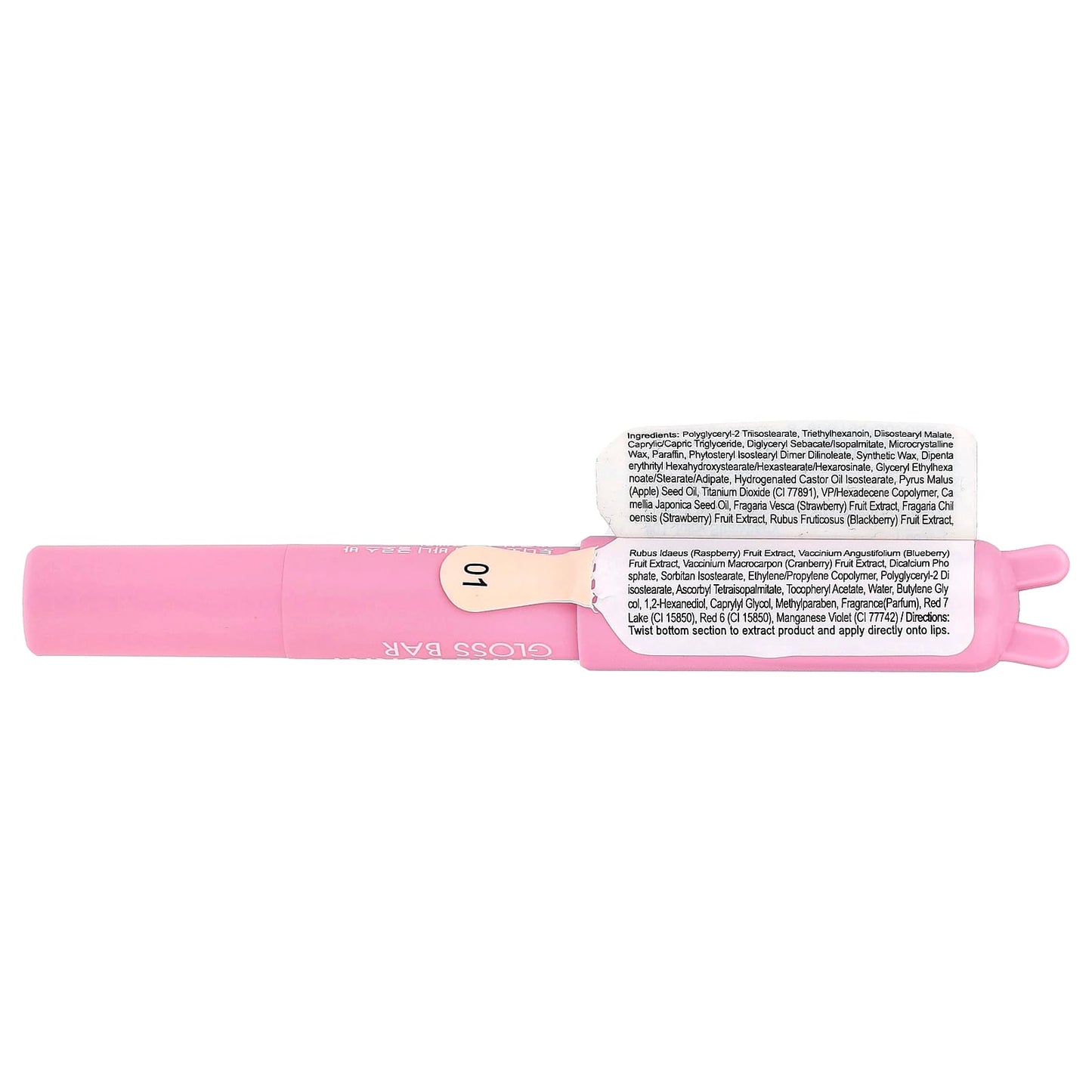 TonyMoly, Petite Bunny Gloss Bar, 01 Juicy Strawberry, 0.07 oz (2 g) - Image 2