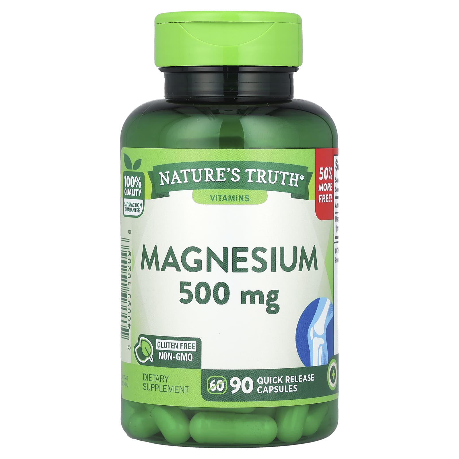 Nature's Truth, Magnesium , 500 mg, 90 Quick Release Capsules - Image 1