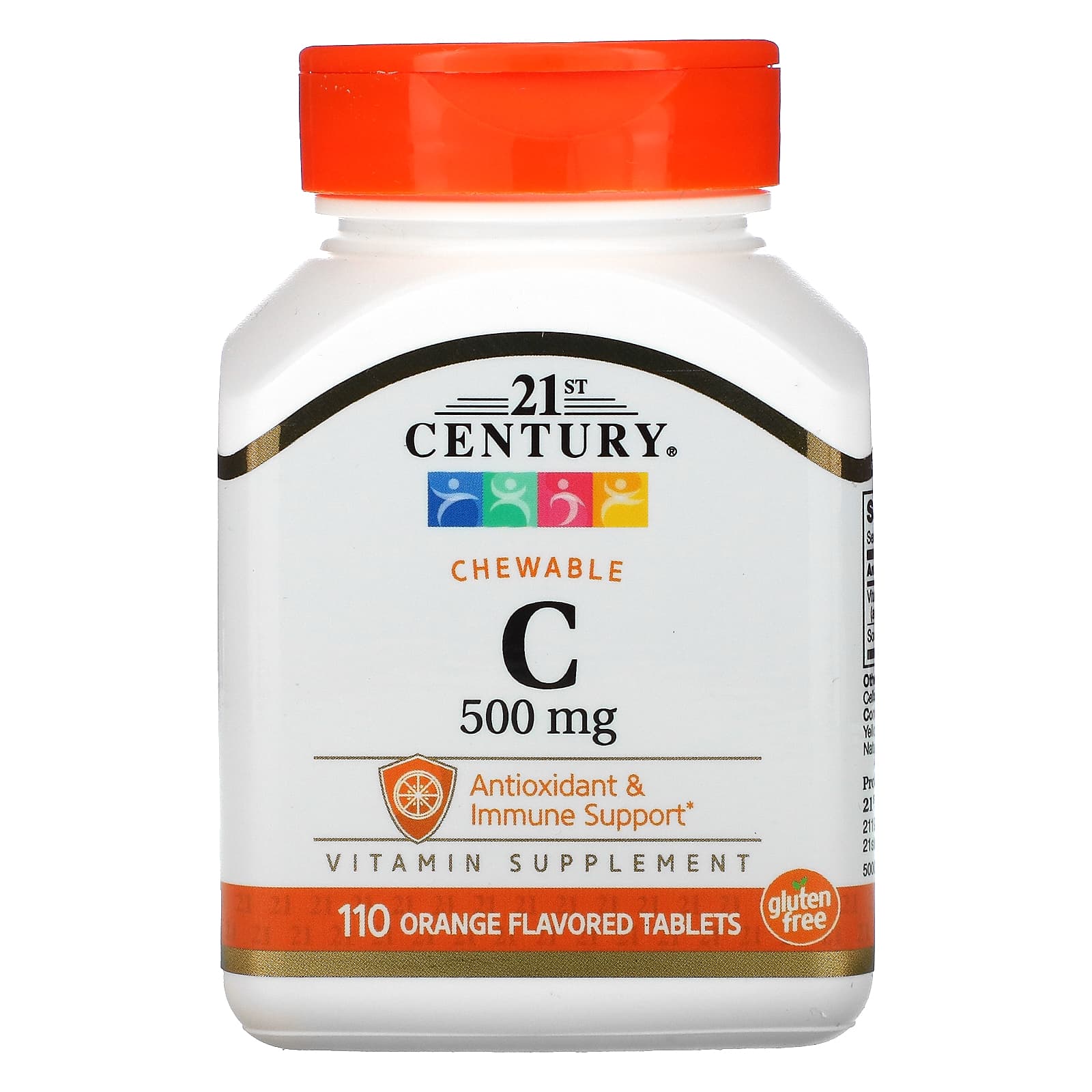 Orange Flavored Vitamin C Supplement 500mg, 110 Tablets by 21st Century - Image 1