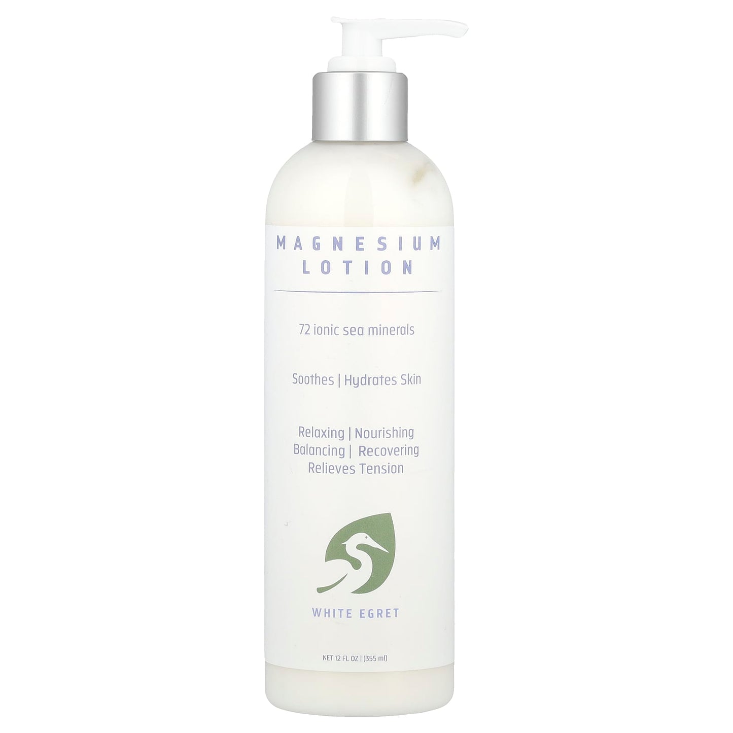 White Egret, Magnesium Lotion, 12 fl oz (355 ml) - Image 1