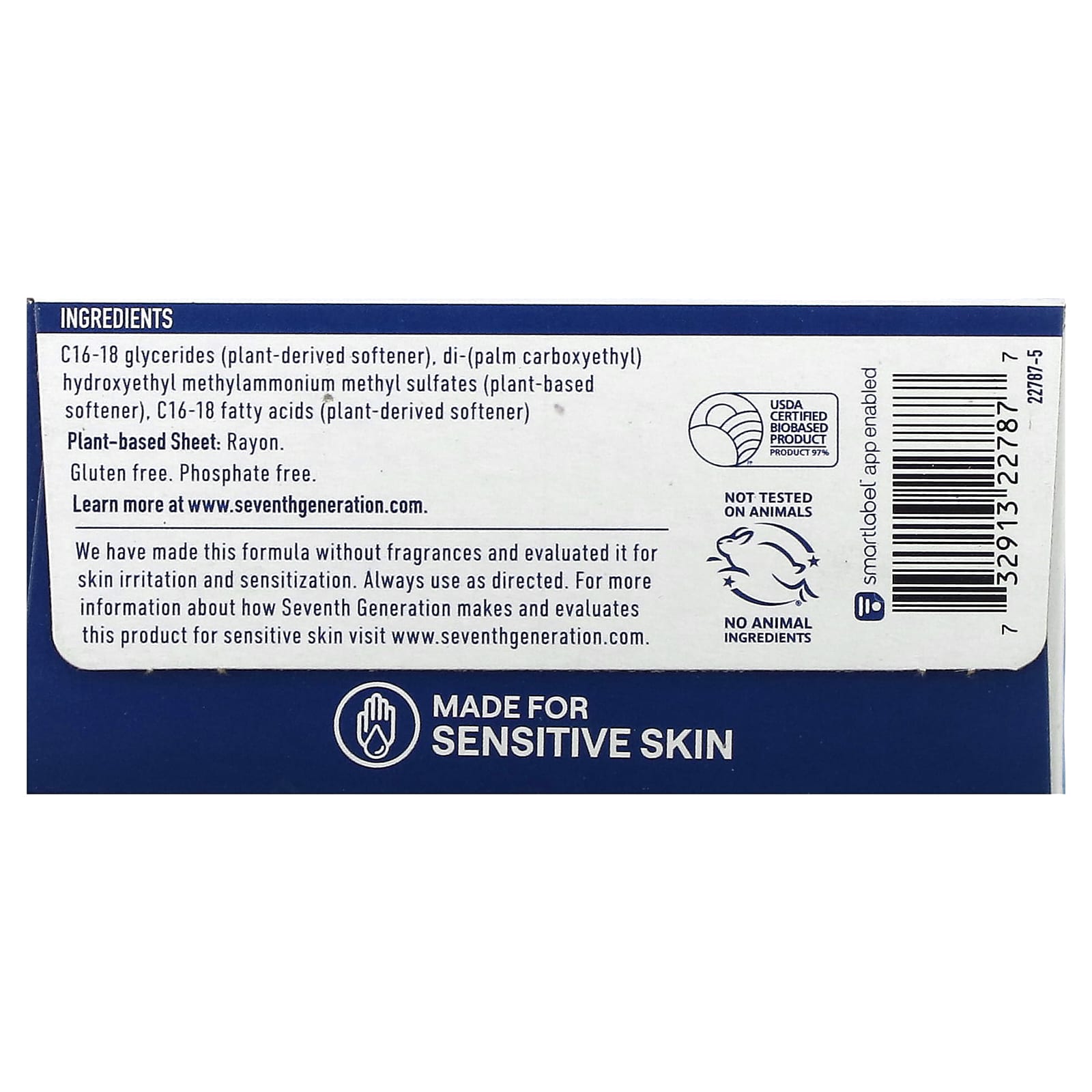 Seventh Generation, Fabric Softener Sheets, Free & Clear, 80 Sheets - Image 2
